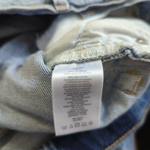 RE/DONE 90s High Rise Ankle Crop Distressed Button Fly Jeans 28 Women's Preowned - Picture 9 of 10